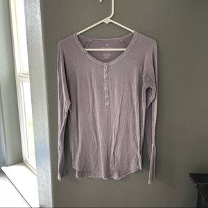 American Eagle soft and sexy long sleeve gray henley